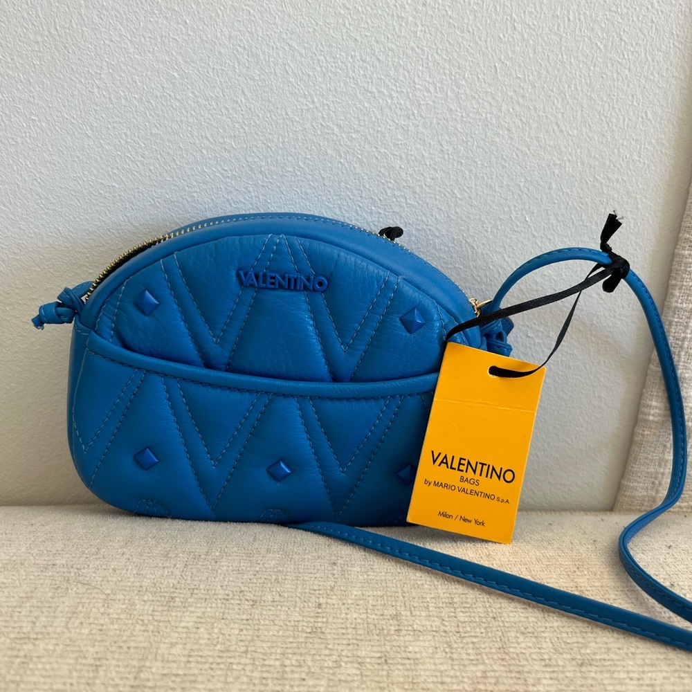 VALENTINO BY MARIO VALENTINO
Moony Diamond Leather Crossbody In Blue